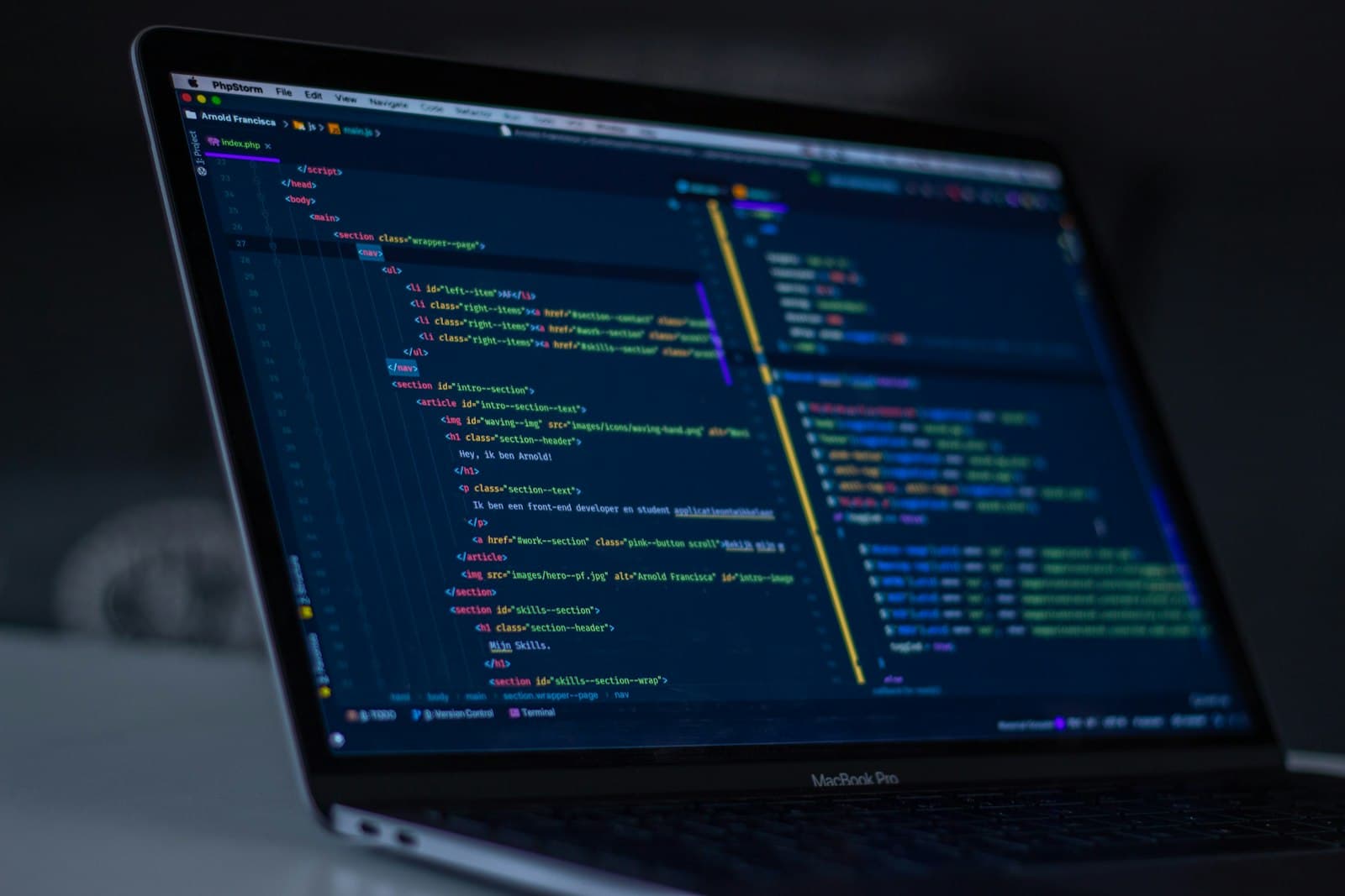 Web application dashboard with real-time data