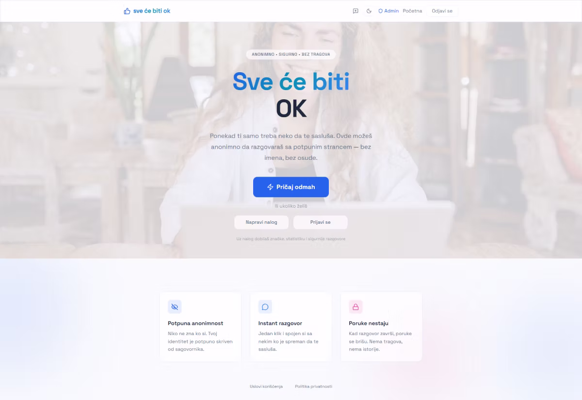 Sve će biti OK: app home screen