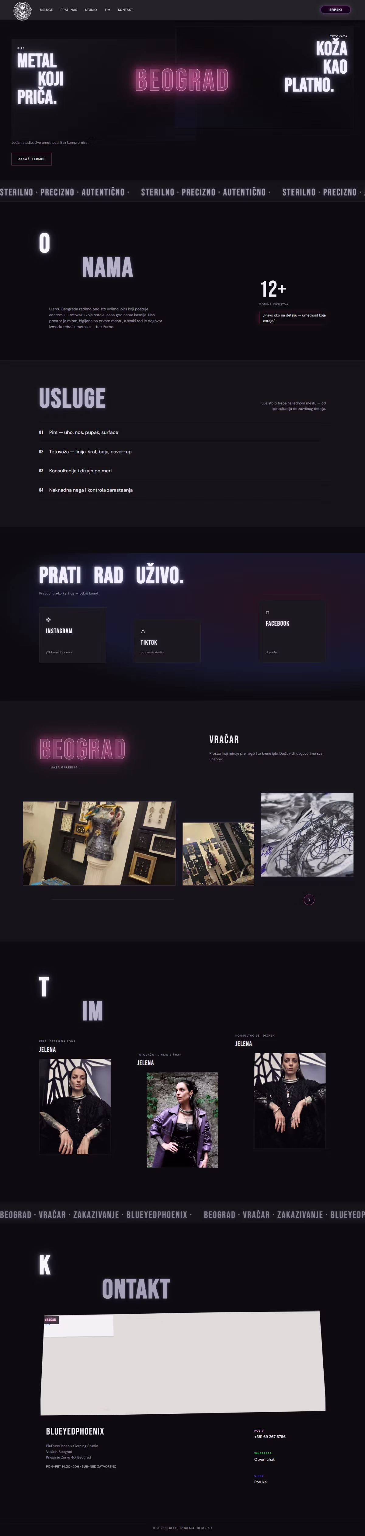 Blue Eyed Phoenix: website homepage