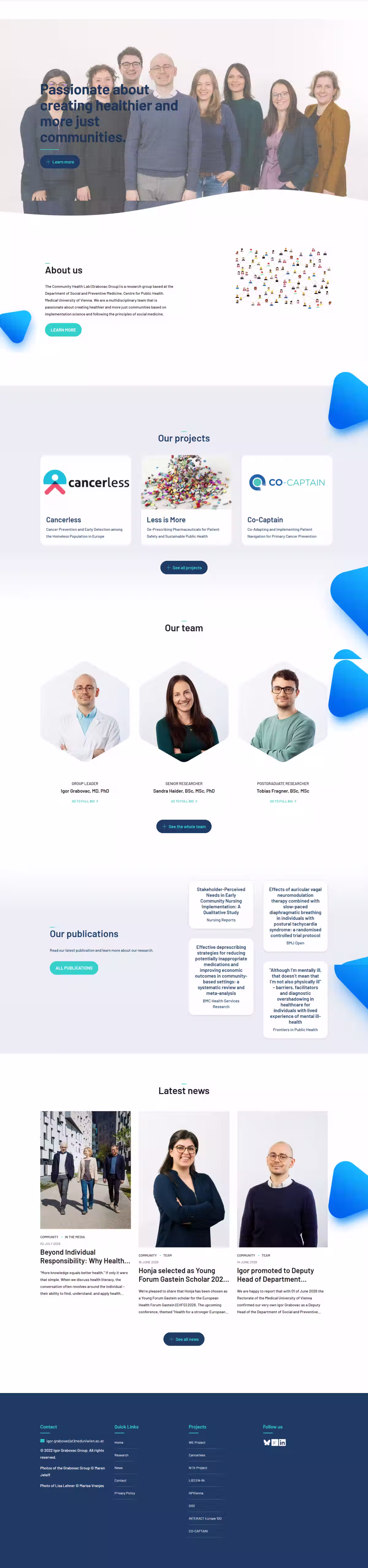 Grabovac Group: website homepage